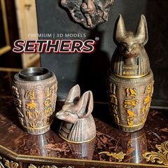 Egyptian Canopic Jar Duamutef | Best 3D Printing Model Files at Sethers