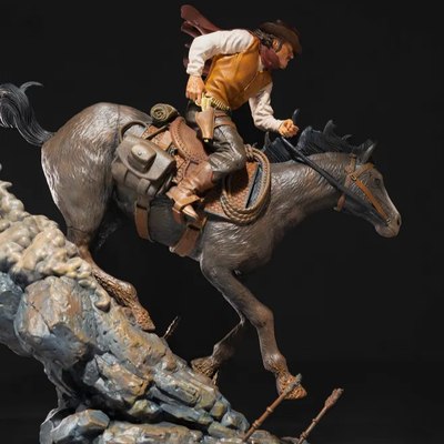 Cowboy on Horse Diorama Sculpture | 3D Printing STL Model Files
