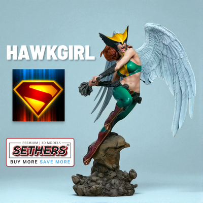 Hawkgirl | Diorama | Best 3D Printing STL Model Files at Sethers DC Comics | Superman James Gunn 2025 STL Models file for premium download. 3D Model STL Files