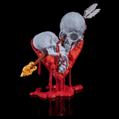 Cupid Skull Heart Figure | 3D Printer Model Files