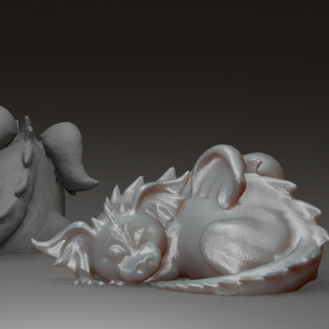 Cute Little Baby Dragon Sleeping | 3D Printer Model Files