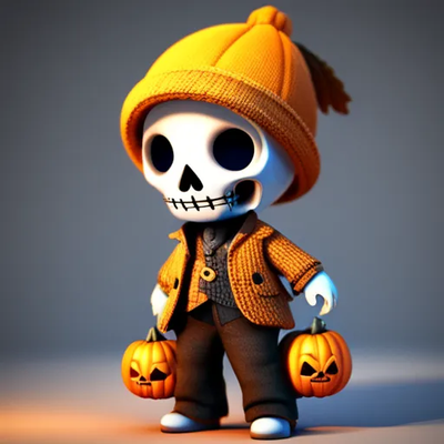 Cute Skeleton Pumpkin Boy Mini  | 3D Printer Model Files