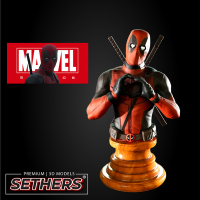 Deadpool Love You Heart Bust | 3D Printer Model Files