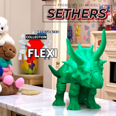 Dinosaur Triceratops | Articulated Flexi | 3D Printer Model Files