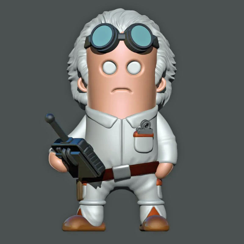 Doc Brown Back to the Future Mini Figure | 3D Printer Model Files
