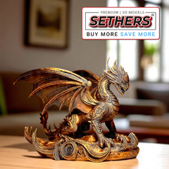 Ornate Dragan Sculpture  | Best 3D Printing Model Files at Sethers