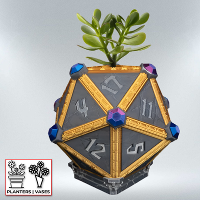 Dwarven D20 Dice Planter | 3D Printer Model Files