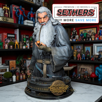 Gandalf Bust | Fellowship of the Ring | Best 3D Printing Model Files