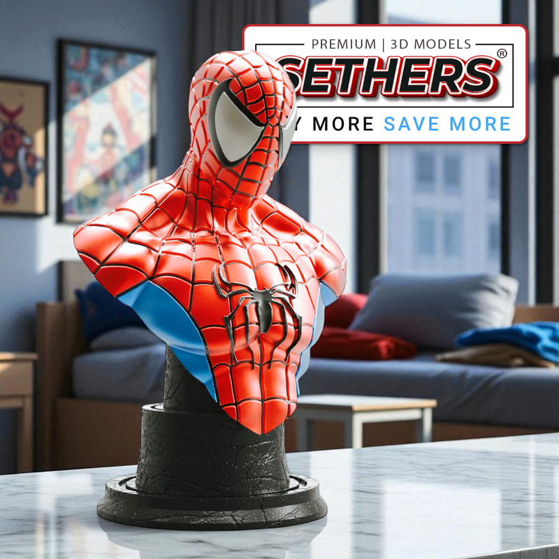 Spider-Man Bust v2 | Marvel | Best 3D Printing Model Files at Sethers
