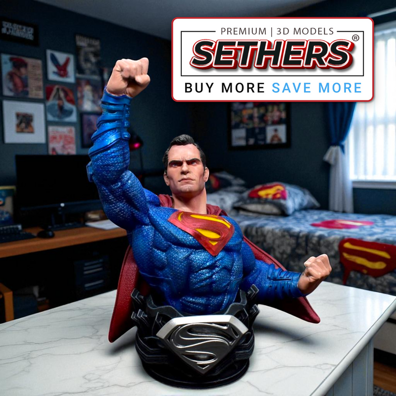 Superman Takes Flight Bust | Best 3D Printing Models at Sethers