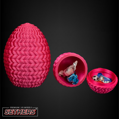 Easter Egg Knitted Crochet Hidden Container | 3D Printer Model Files