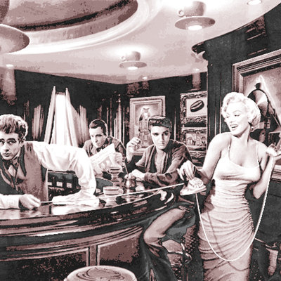 Elvis and Friends at Bar | HueForge 3D Filament Painting Model File