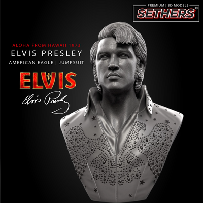 Elvis Presley Bust | American Eagle Jumpsuit | 3D Printer Model File
