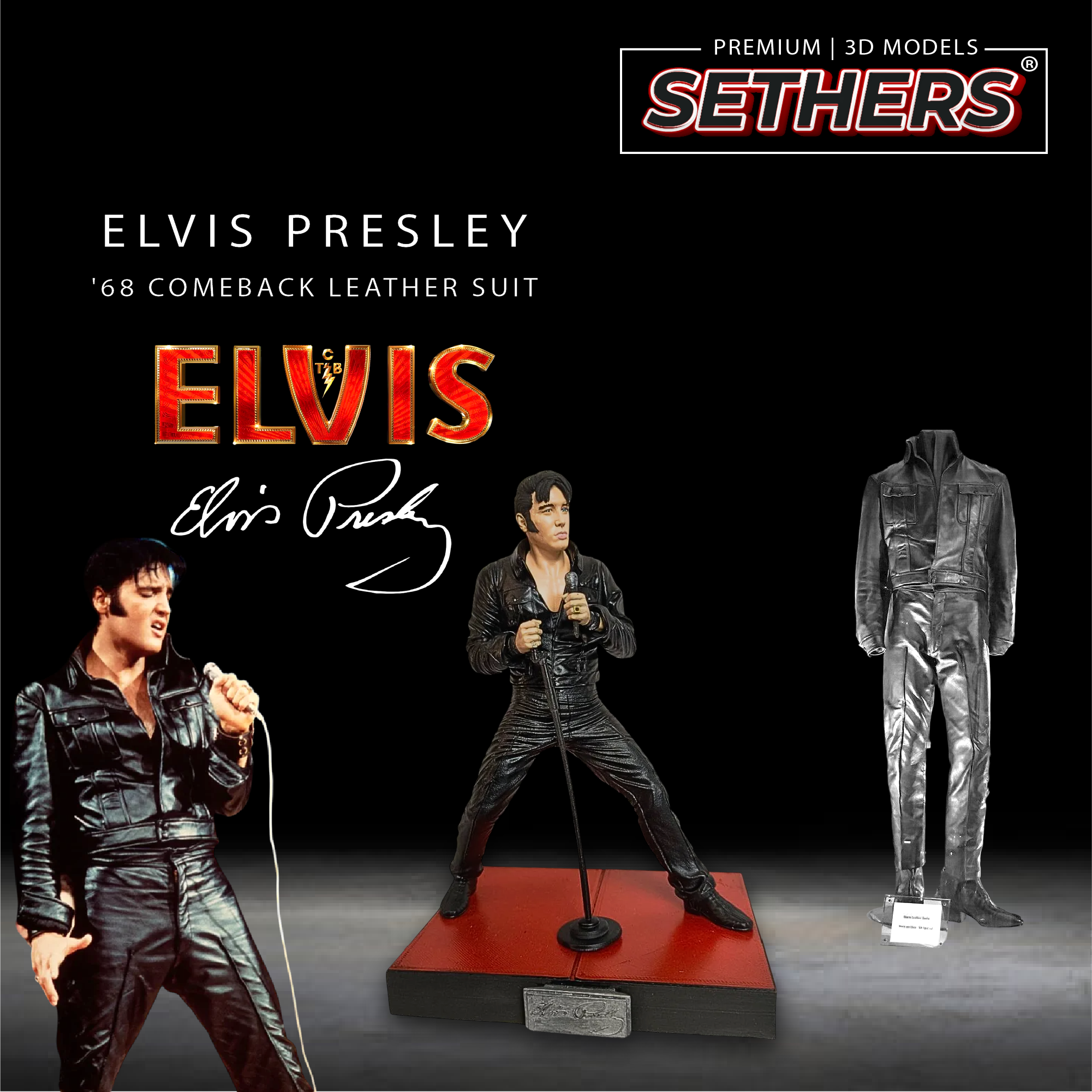 Elvis Presley | 1968 Comeback Special | 3D Printer Model Files Elvis Presley | 1968 Comeback Special | 3D Printer Model Files