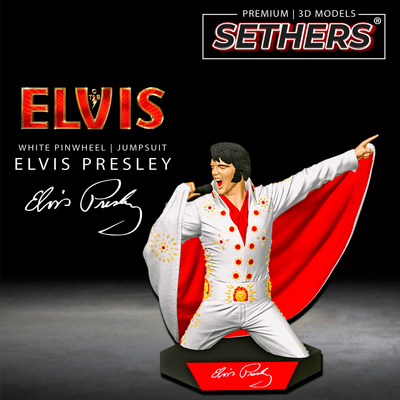 Elvis Presley v2 | White Pinwheel Jumpsuit | 3D Printer Model Files