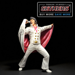 Elvis Presley | White Pinwheel Jumpsuit with Cape | 3D Printer Model Files