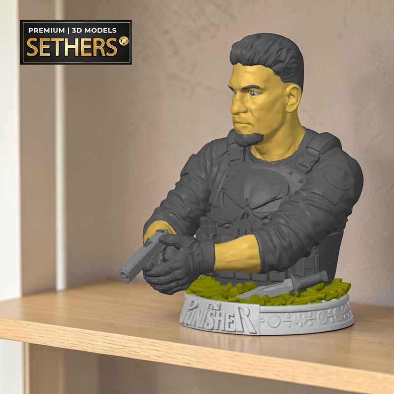 The Punisher Sculpture | Marvel Comics | 3D Printing Model Files
