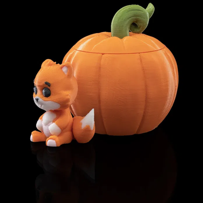 Fox In A Pumpkin Keychain | 3D Printer Model Files