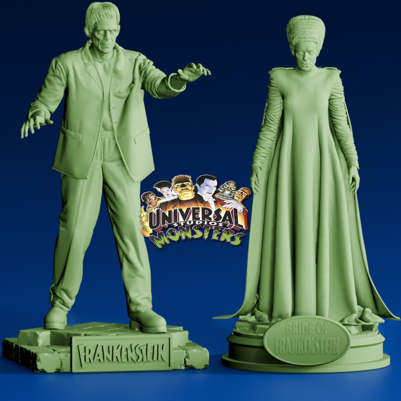 Frankenstein and His Bride | 2 Model Set | 3D Printer Model Files