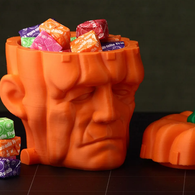Frankenstein Pumpkin Candy Bowl with Lid   | 3D Printer Model Files
