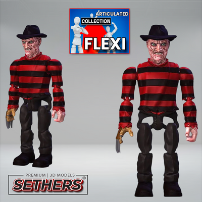 Freddy Krueger | Flexi Print In Place Articulated | 3D Printer Model Files