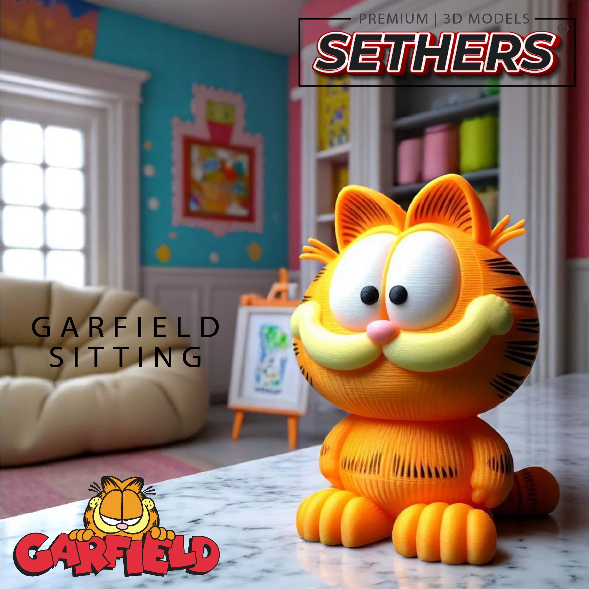 Garfield Model I hate Mondays | Garfield | Best 3D Printing Model Files at Sethers