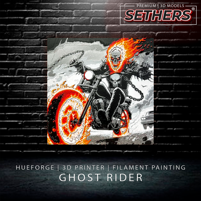 Ghost Rider | HueForge Filament Painting | 3D Printer Model File