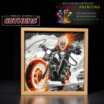Ghost Rider | Photo Filament Painting | 3D Printer Model File