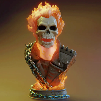 Ghost Rider Skull Bust | 3D Printer Model Files