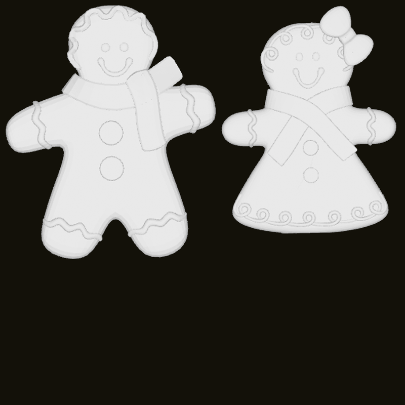 Gingerbread Man and Woman | 3D Printer Model Files