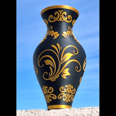 Gold Leaf Floral Vase | 3D Printer Model Files