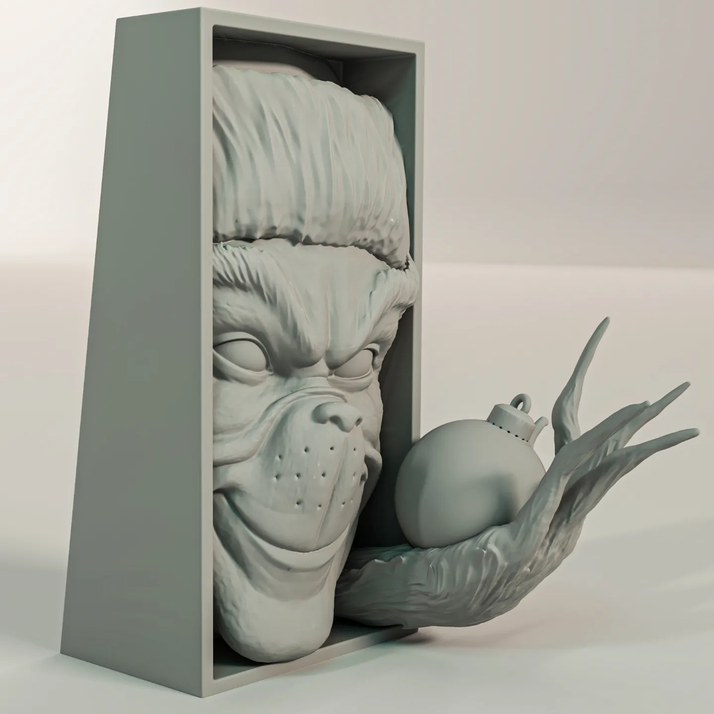 Greinch Model Grinch Christmas Book Nook | 3D Printer Model Files