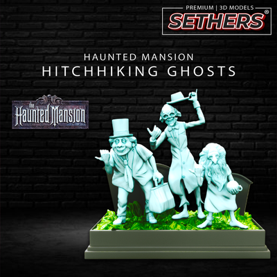 Hitchhiking Ghosts diorama | Haunted Mansion | 3D Printer Model Files