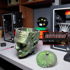 Frankenstein Halloween Candy Bowl | 3D Printer Models