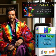 HueForge Software v8.1 | 3D Filament Painting | Convert Photos Images to 3D Prints computer software. Lowest Price HueForge Software for MAC and Windows.