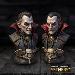 Gothic Vampire Count Dracula Bust | 3D Printing Models