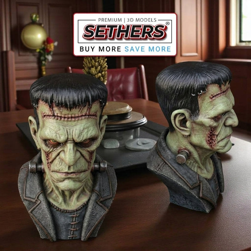 Frankenstein Bust | Best 3D Printer Model Files at Sethers
