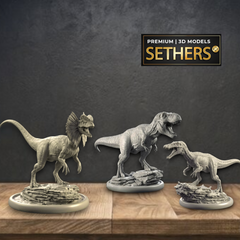 Dilophosaurus Dinosaur Sculpture Diorama | 3D Printing Models