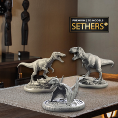 Triceratops Dinosaur Sculpture Diorama | 3D Printing Models
