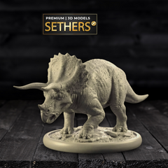 Triceratops Dinosaur Sculpture Diorama | 3D Printing Models