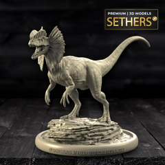 Dilophosaurus Dinosaur Sculpture Diorama | 3D Printing Models