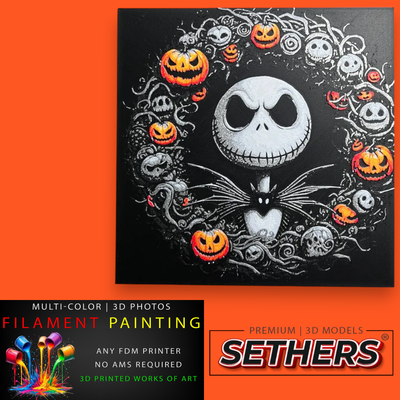 Jack Skellington Halloween | Photo Filament Painting | 3D Printer Models