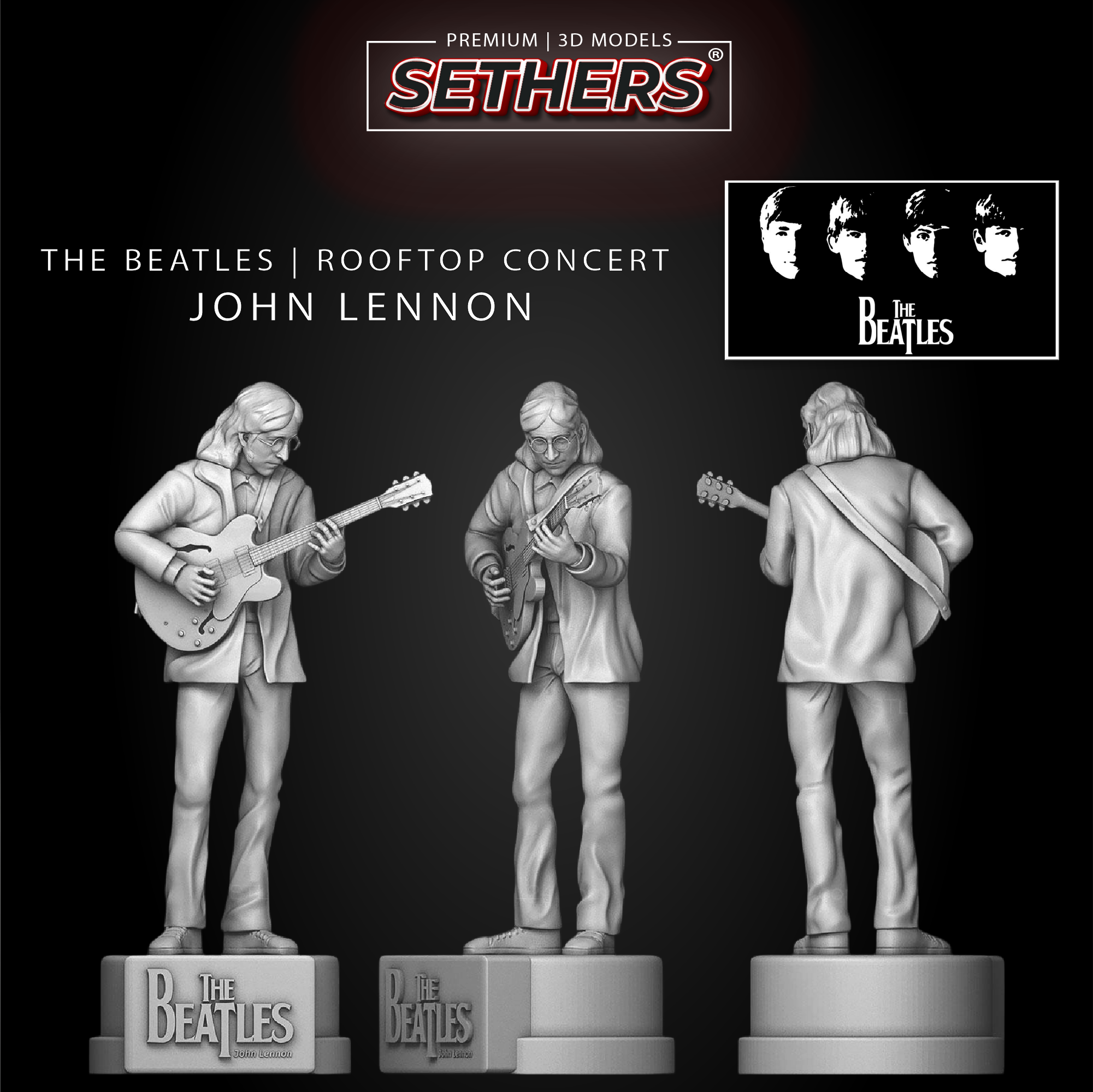 John Rooftop Concert John Lennon | Rooftop Concert | The Beatles | 3D Printer Model Files