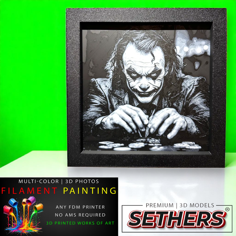 Joker playing Poker | 3D Photo Filament Painting | 3D Printing Model Files
