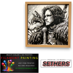 Jon Snow | Photo Filament Painting | 3D Printing Model Files at Sethers