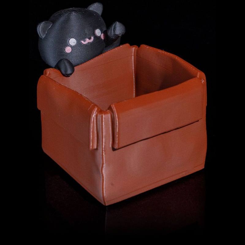 Kawaii Cat with a Planter Box | 3D Printer Model Files