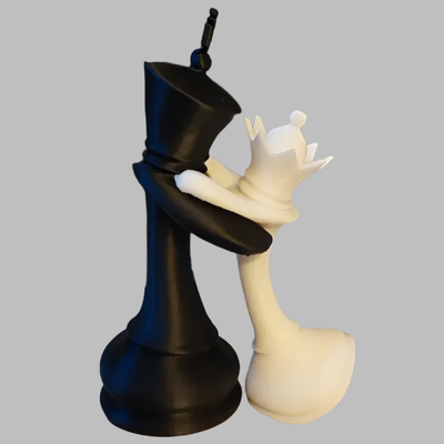 King and his Queen Chess Pieces | Valentine's Day | 3D Printer Model Files