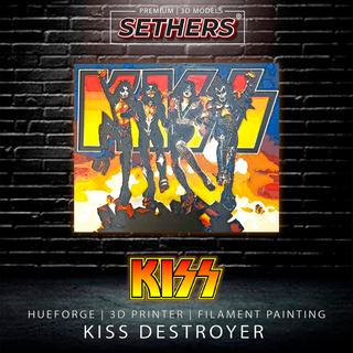 Kiss Destroyer | HueForge Filament Painting | 3D Printer Model...