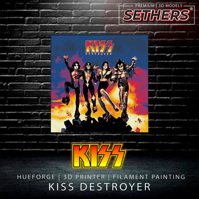 Kiss Destroyer | HueForge Filament Painting | 3D Printer Model File