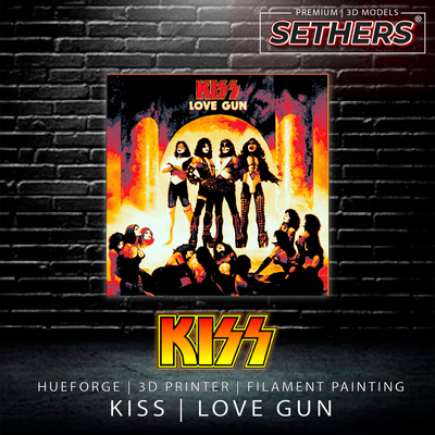 Kiss Love Gun | HueForge Filament Painting | 3D Printer Model File